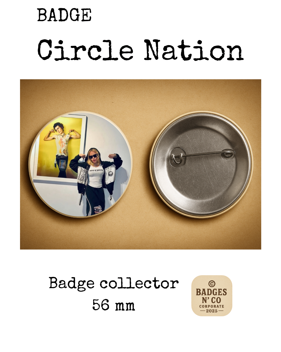 Madonna – badge 56 mm : La Reine de la pop gravée dans l’éternel éclat du style