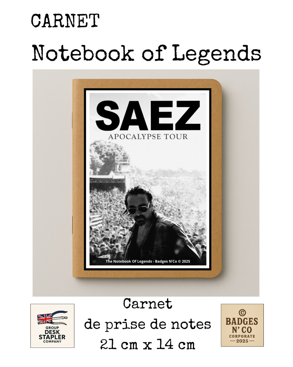 Saez – carnet Rock Legends Notebook