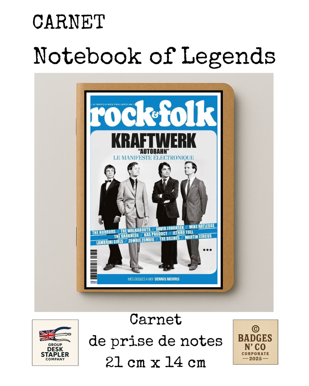 Carnet Kraftwerk Notebook of Legends collector 21x14 cm