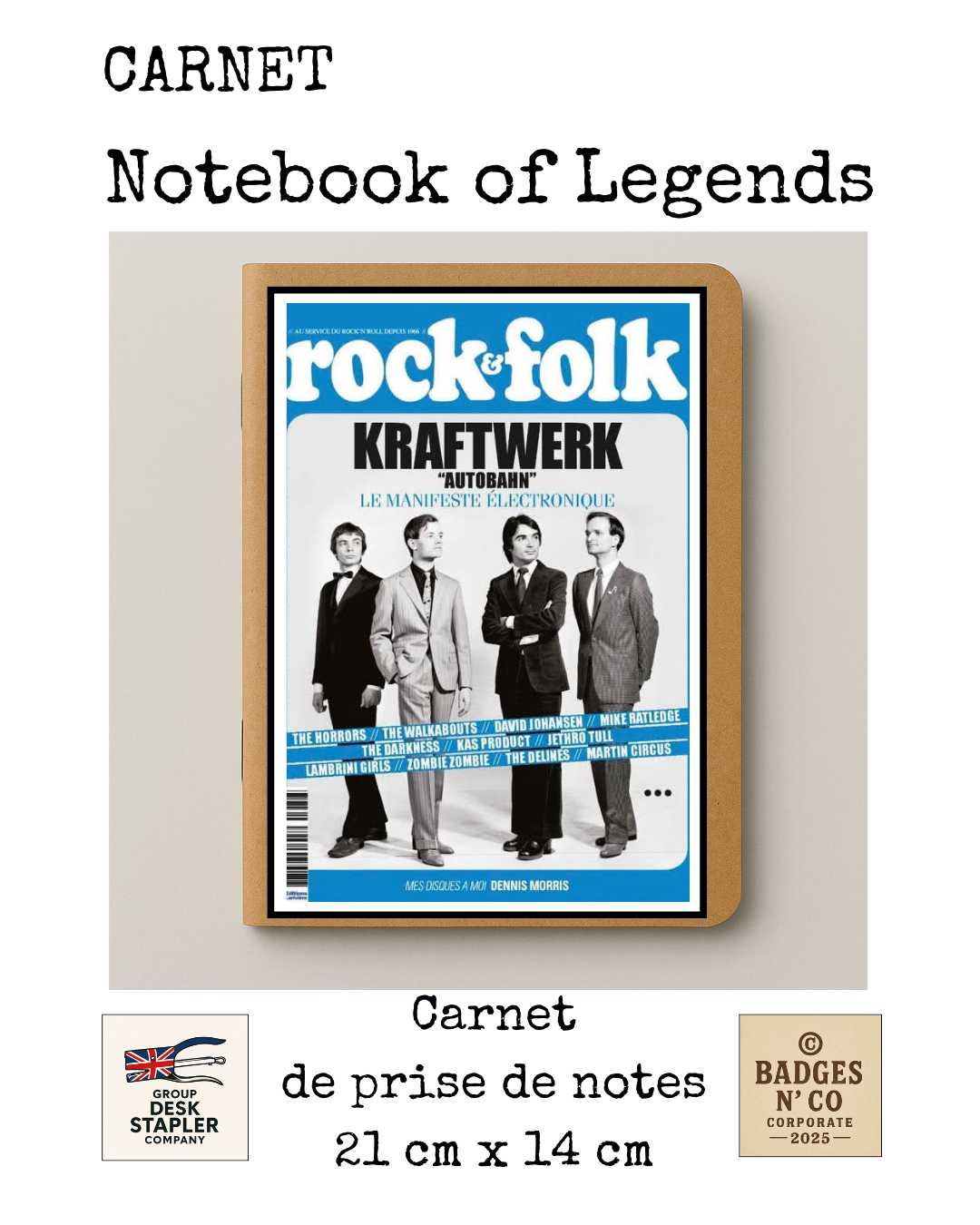 Carnet Kraftwerk Notebook of Legends collector 21x14 cm