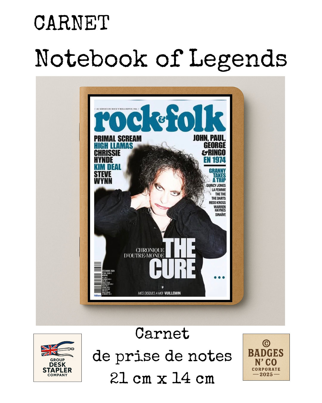 Carnet The Cure Notebook of Legends collector 21x14 cm