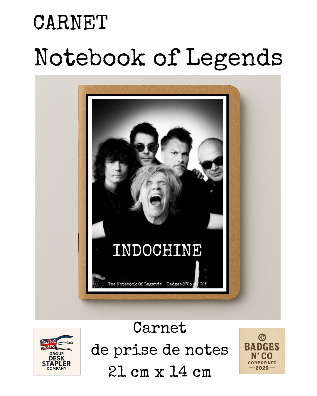 Indochine – carnet Notebook of Legend