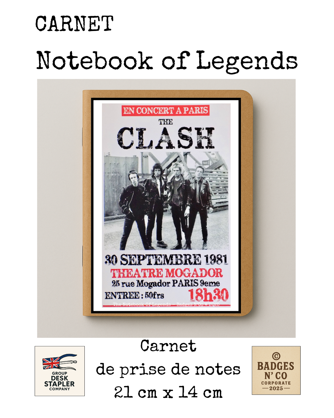 The Clash – carnet Notebook of Legend