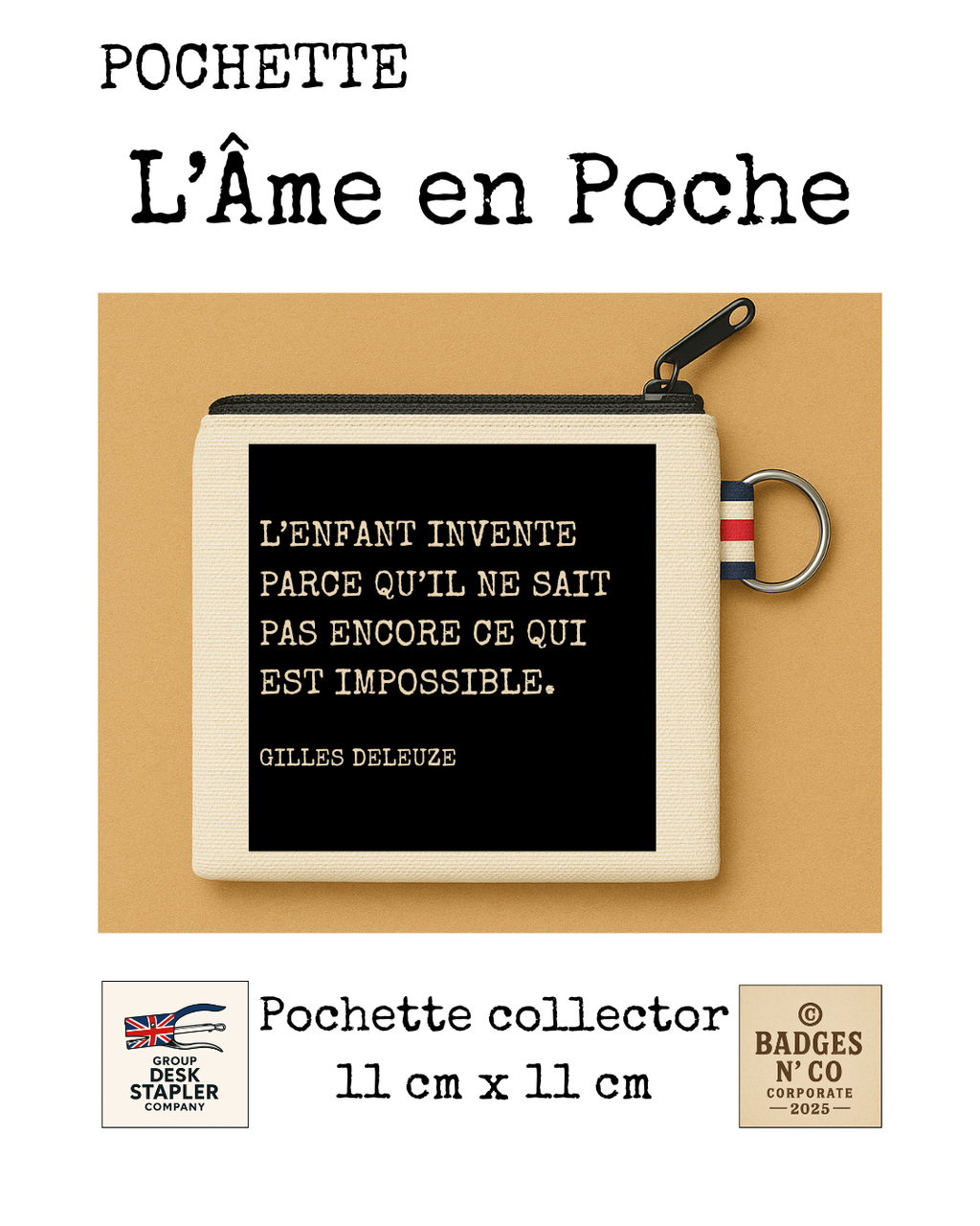 Pochette L’Âme en Poche Gilles Deleuze 11x11 cm