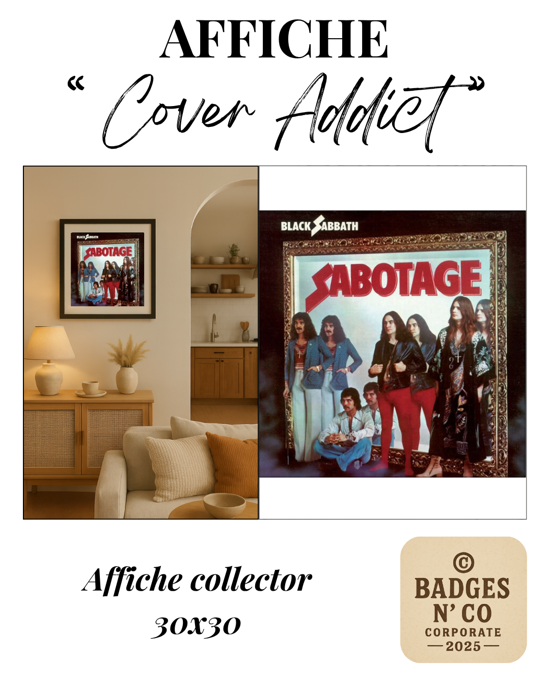 ⚫ Collection Black Sabbath | Affiches collector 30 x 30 cm