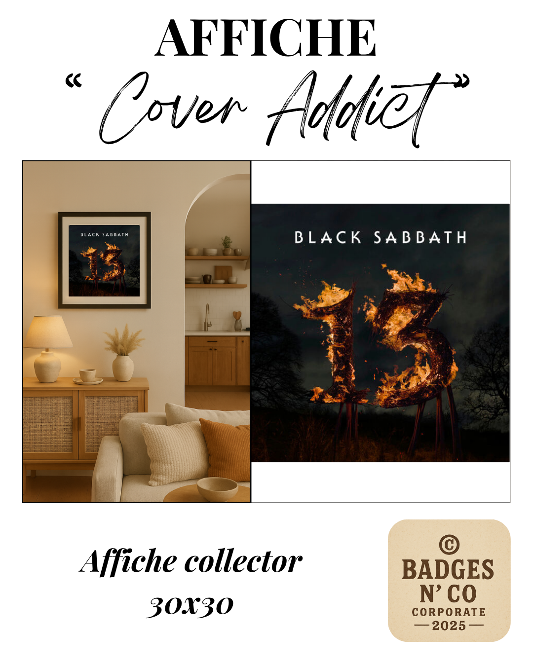 ⚫ Collection Black Sabbath | Affiches collector 30 x 30 cm
