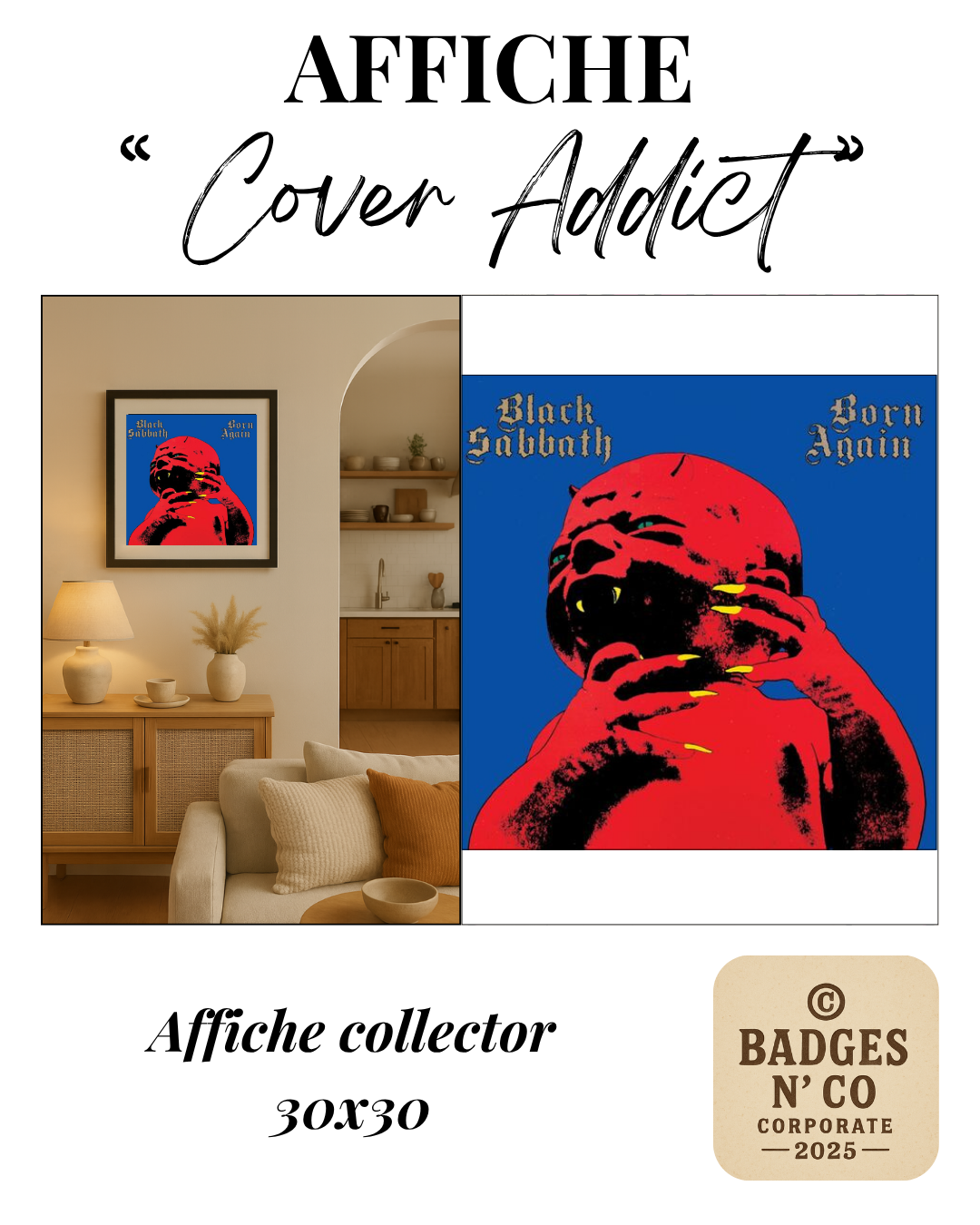 ⚫ Collection Black Sabbath | Affiches collector 30 x 30 cm