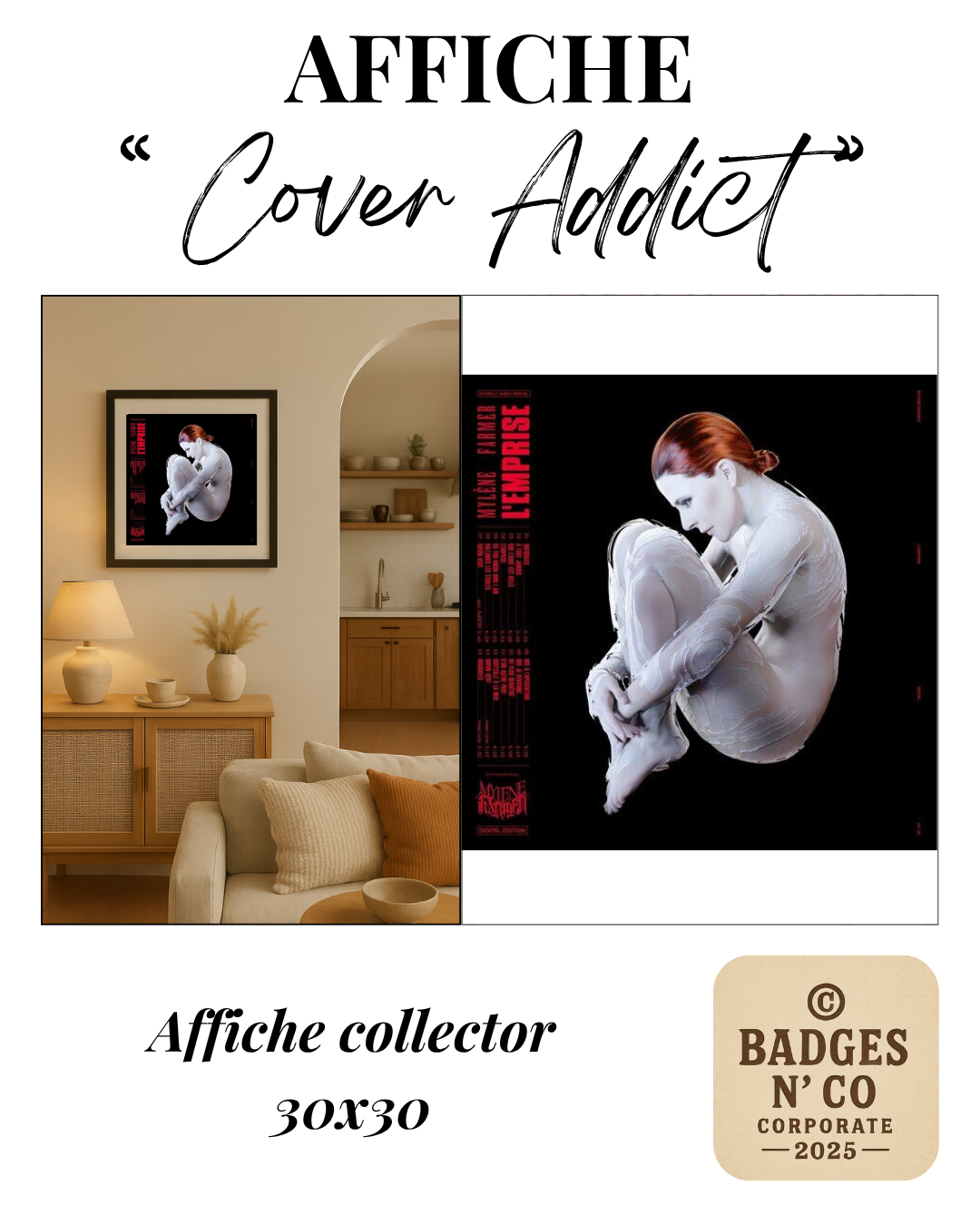 🕊️ Collection Mylène Farmer | Affiches collector 30 x 30 cm