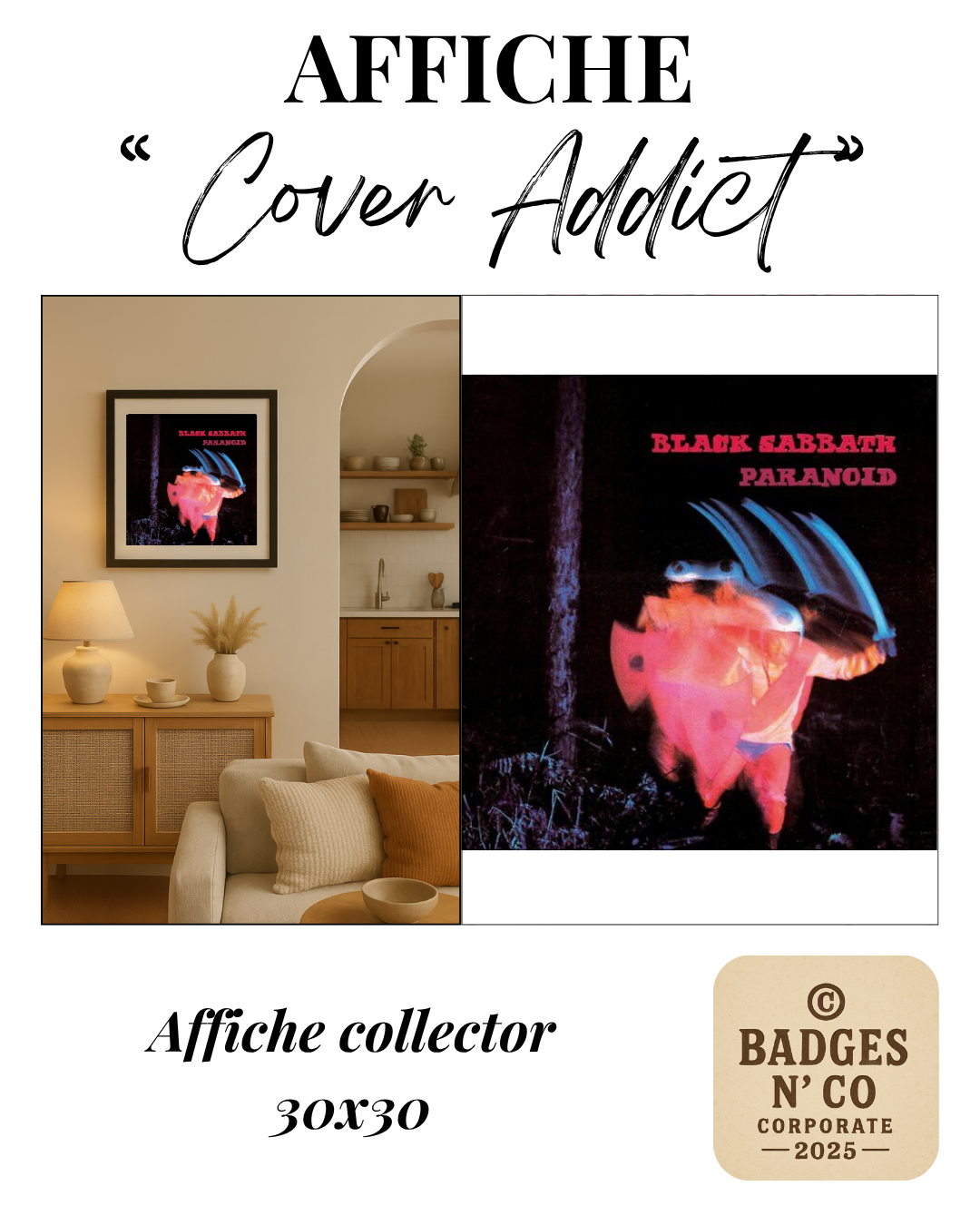 ⚫ Collection Black Sabbath | Affiches collector 30 x 30 cm