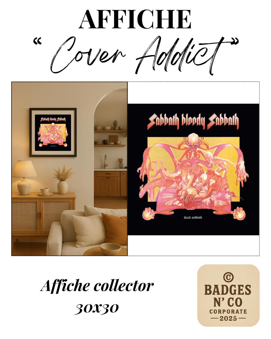 ⚫ Collection Black Sabbath | Affiches collector 30 x 30 cm