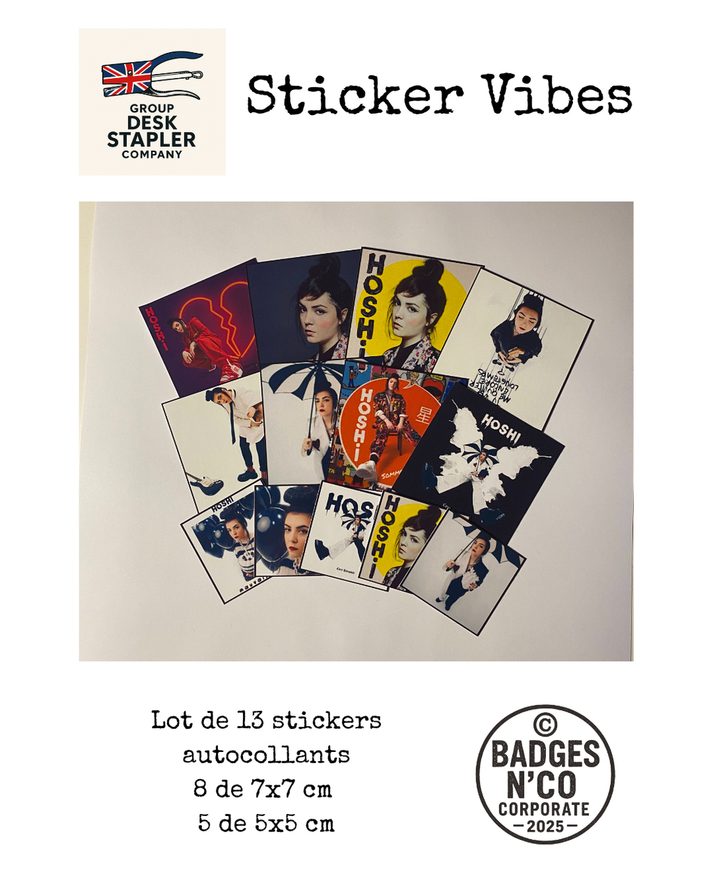 Stickers Hoshi collection Sticker Vibes 13 autocollants pop française collector design musical