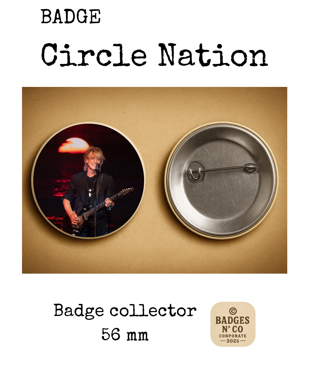 Jean-Louis Aubert – badge 56 mm : Le souffle libre du rock français gravé en émotion