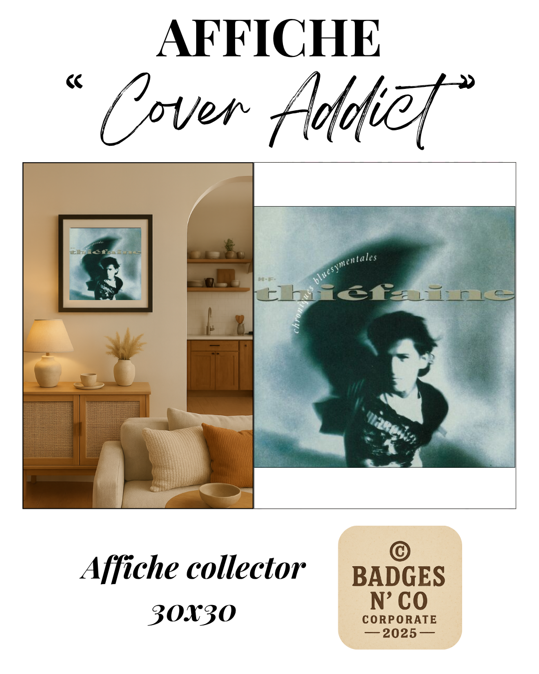 🎨 Hubert-Félix Thiéfaine - Affiche de l’album Chroniques Bluesymentales