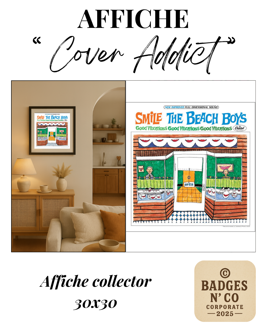 😄 The Beach Boys – The Smile Sessions | Affiche collector 30 x 30 cm 🌈
