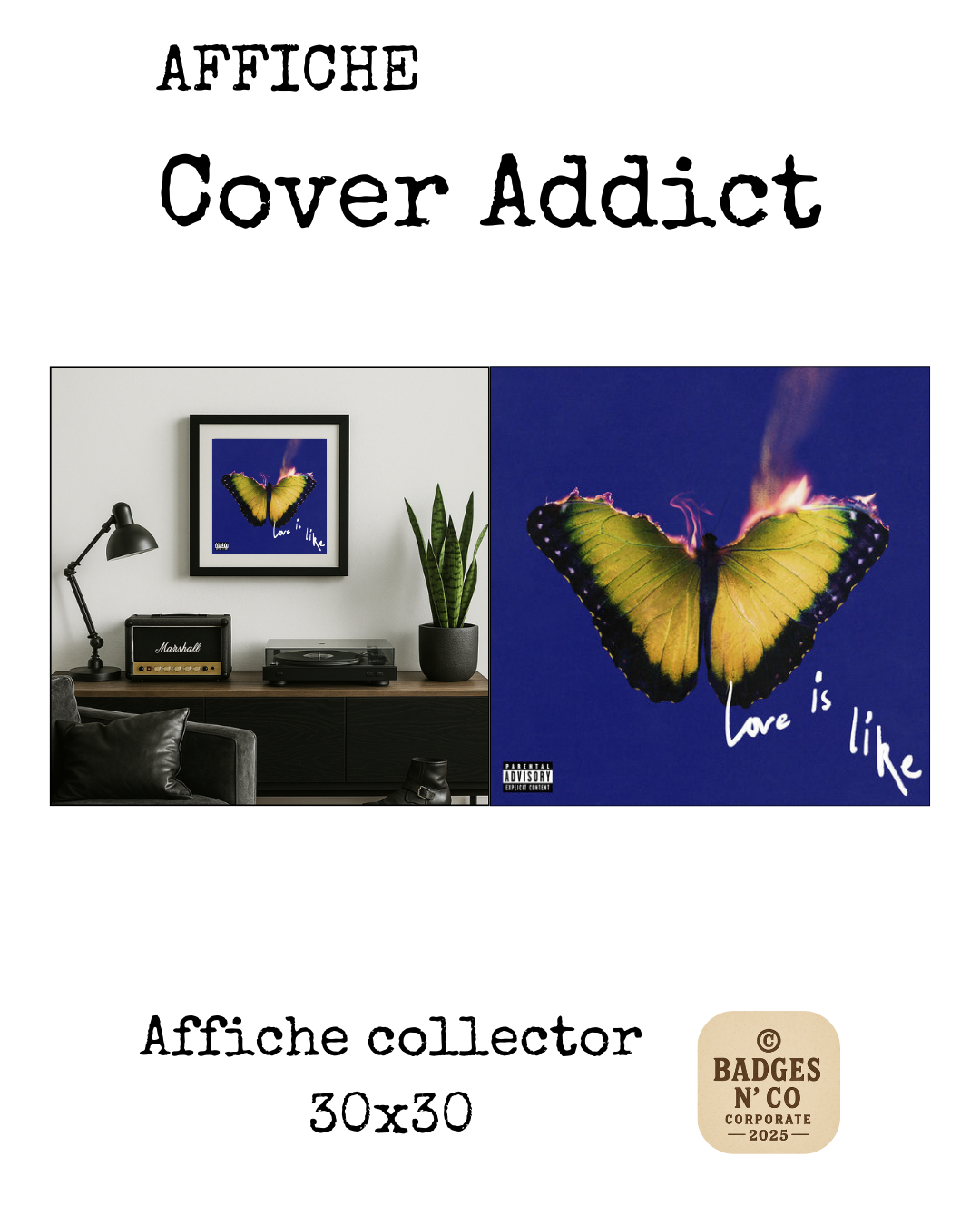 Maroon 5 | Affiche collector Cover Addict 30 x 30 cm – Album Love Is Like