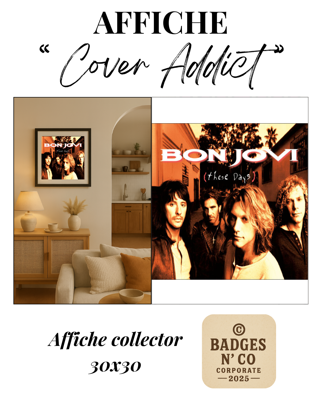 Bon Jovi | Affiche collector 30 x 30 cm – These Days