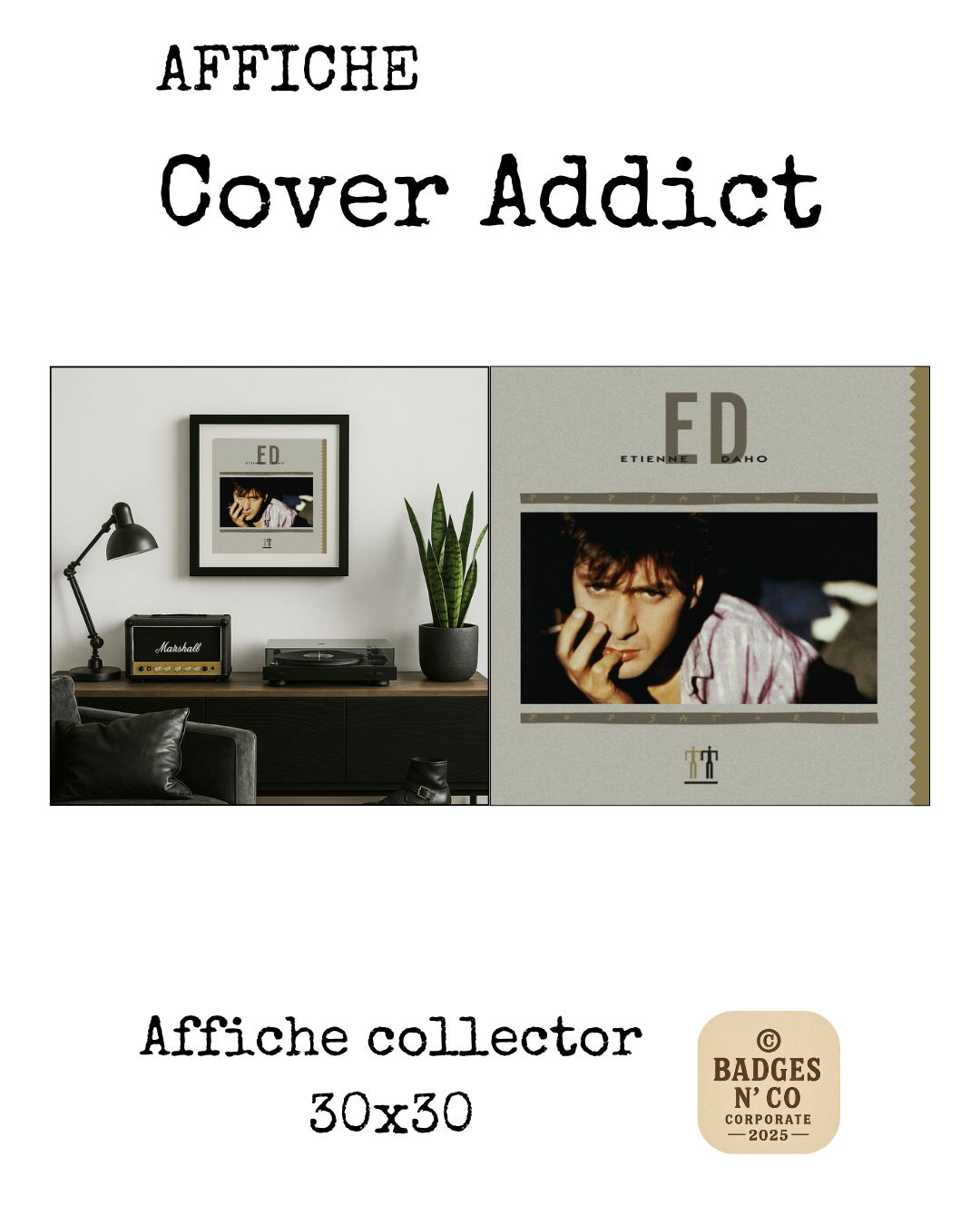 Étienne Daho | Affiche collector Cover Addict 30 x 30 cm – Album Pop Satori