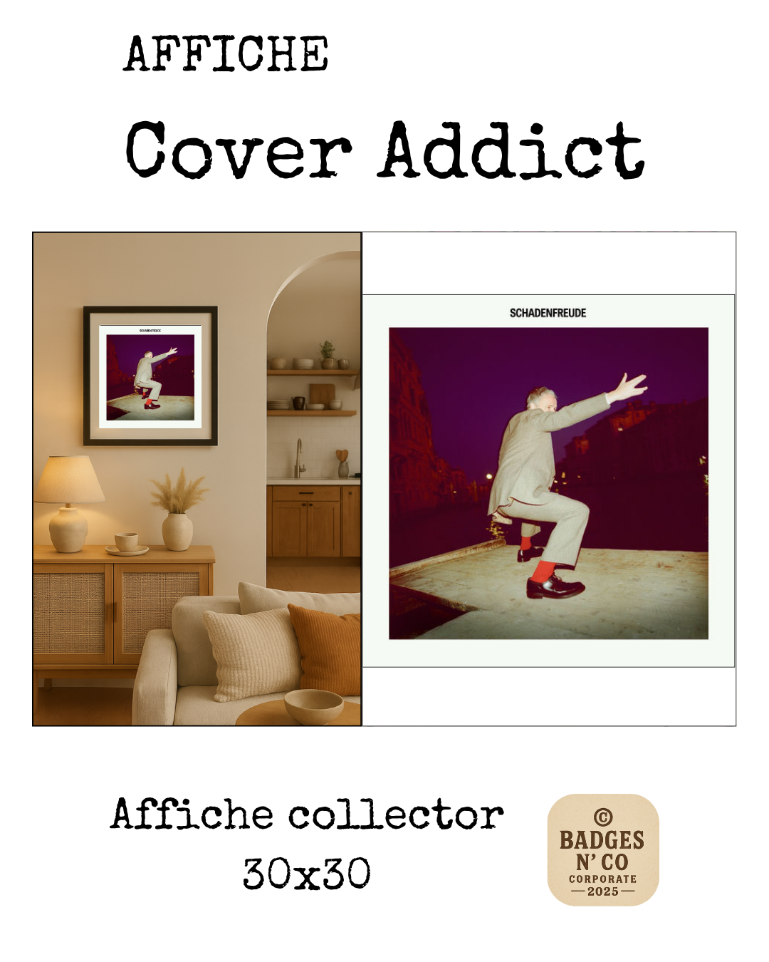 Baxter Dury | Affiche collector Cover Addict 30 x 30 cm – Single Schadenfreude