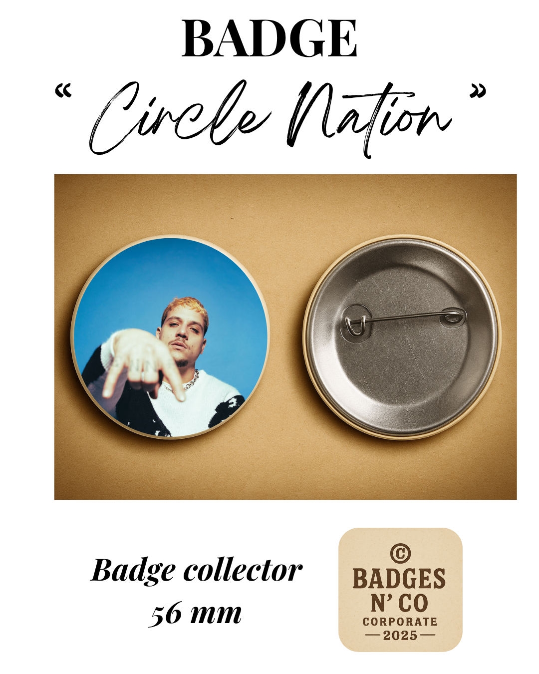 🔥 PLK – badge 56 mm : Le flow tricolore gravé dans la rue 🎤