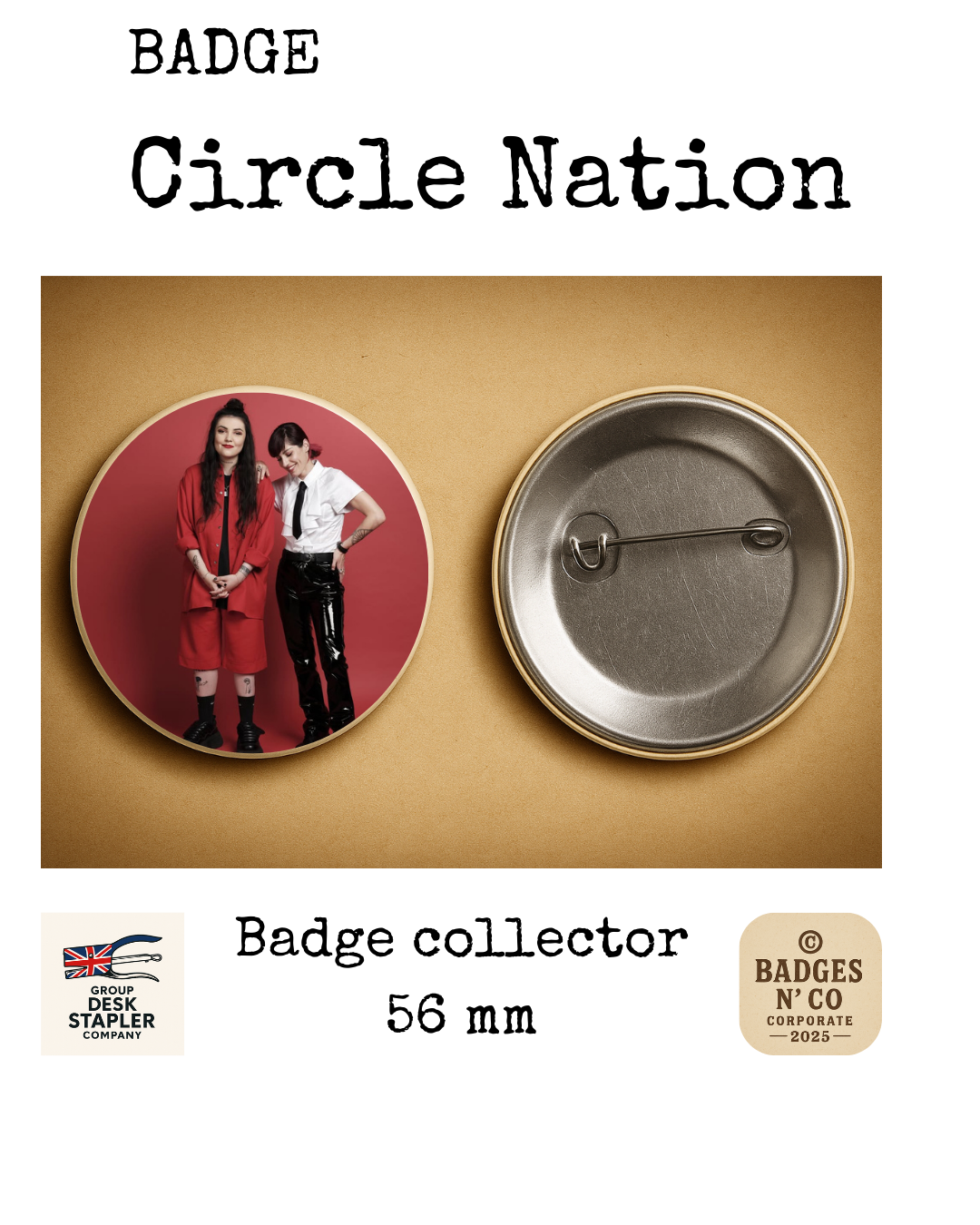 Hoshi & Jenn Ayache – badge 56 mm : Deux voix, une alliance pop-rock frappée d’énergie libre