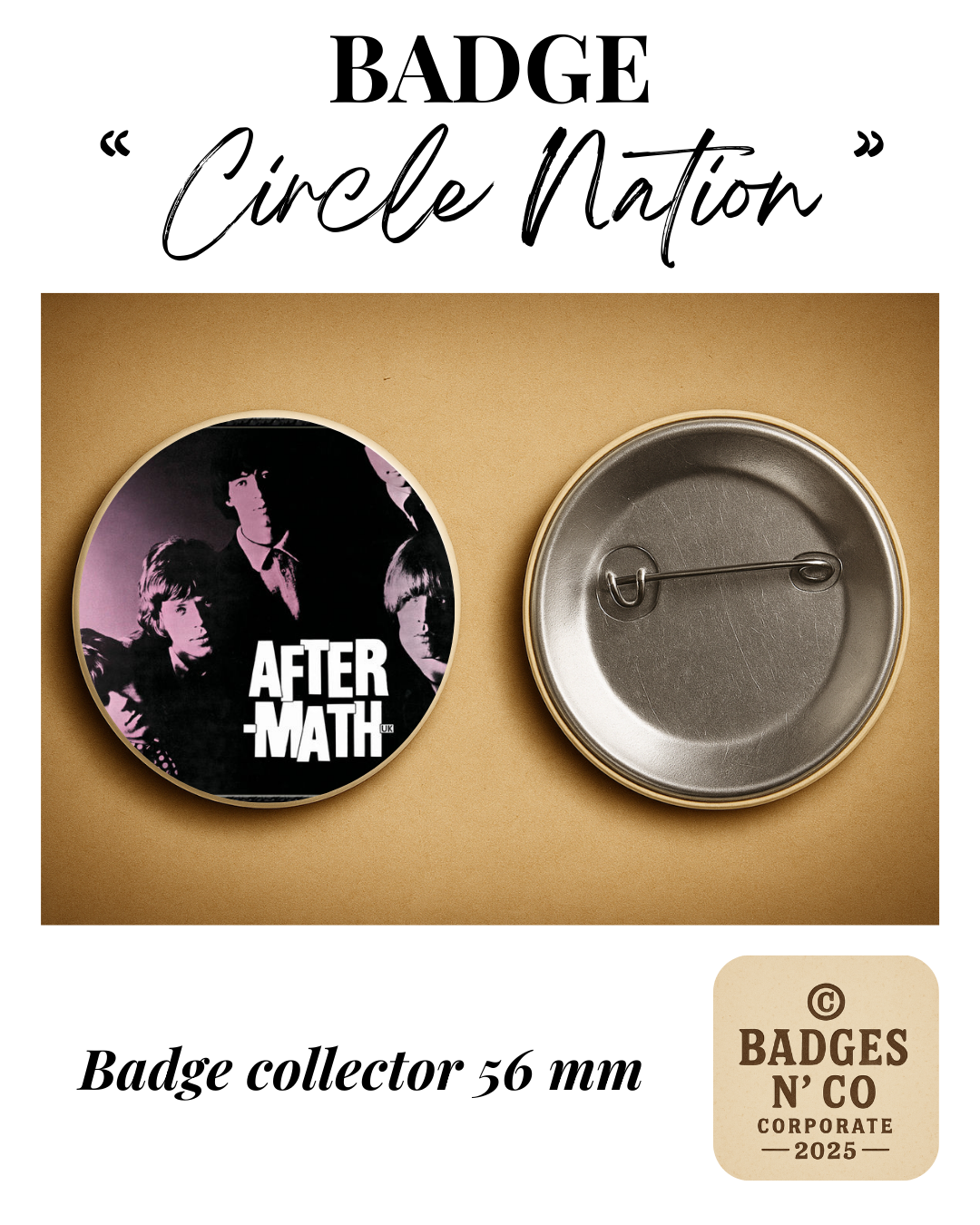 💀 The Rolling Stones – badge 56 mm : Aftermath, l’insolence rock en plein visage 🎸