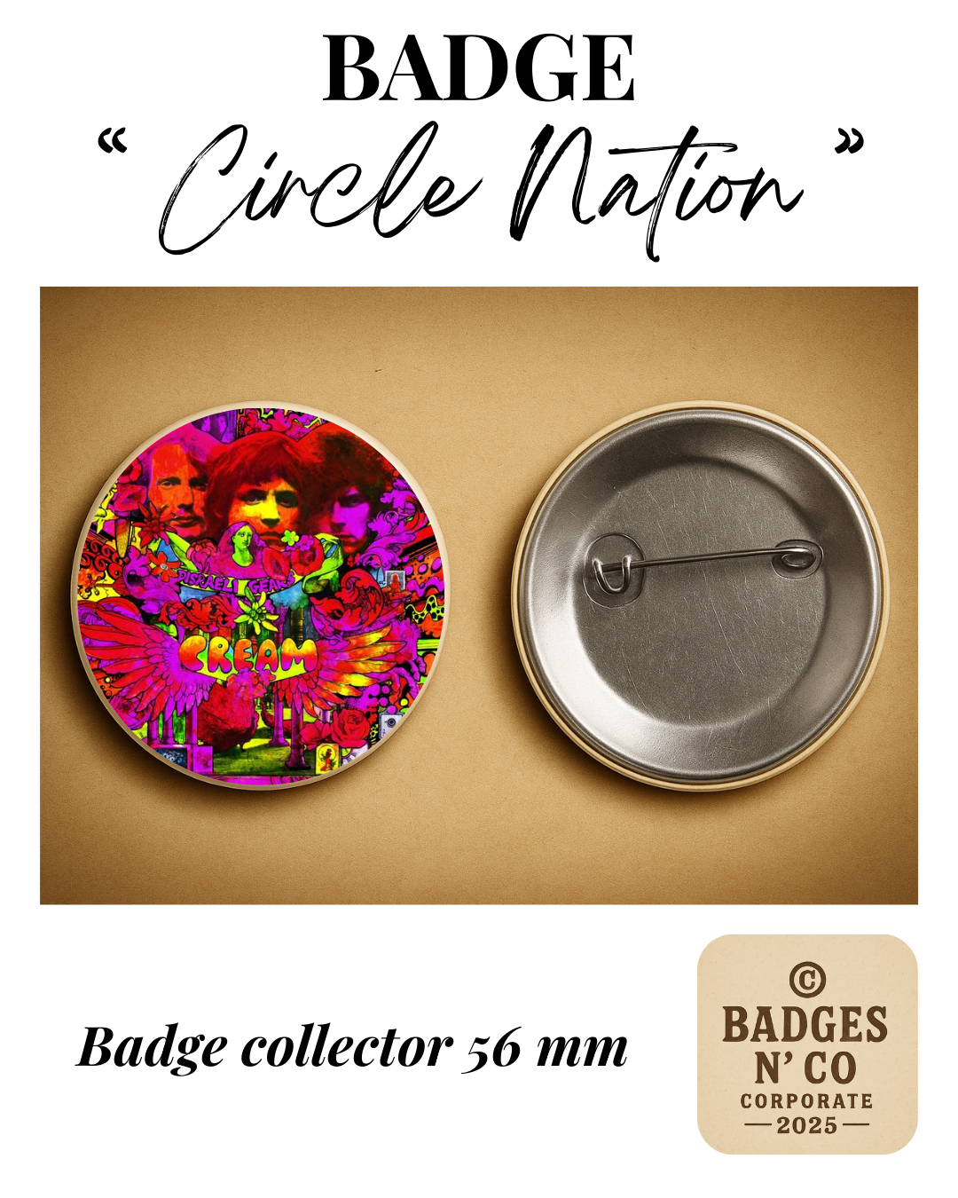 🎯 Badge 56 mm - Cream - Disraeli Gears