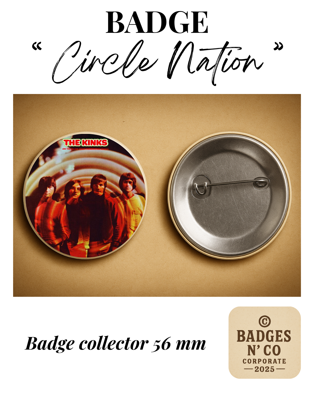 🎯 Badge 56 mm - The Kinks - Are the Village Green Preservation Society