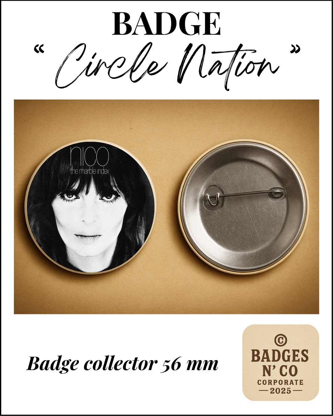 🎯 Badge 56 mm - Nico - The Marble Index