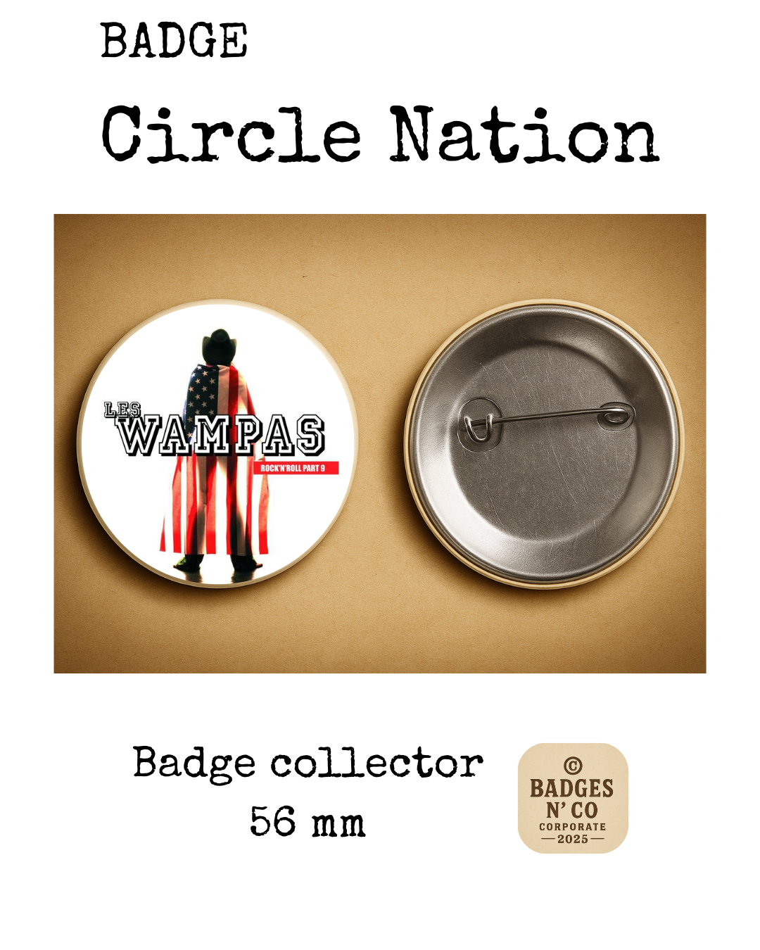 ⚡ Les Wampas – badge 56 mm : Le punk yéyé gravé à coups de cœur et de décibels 🤘