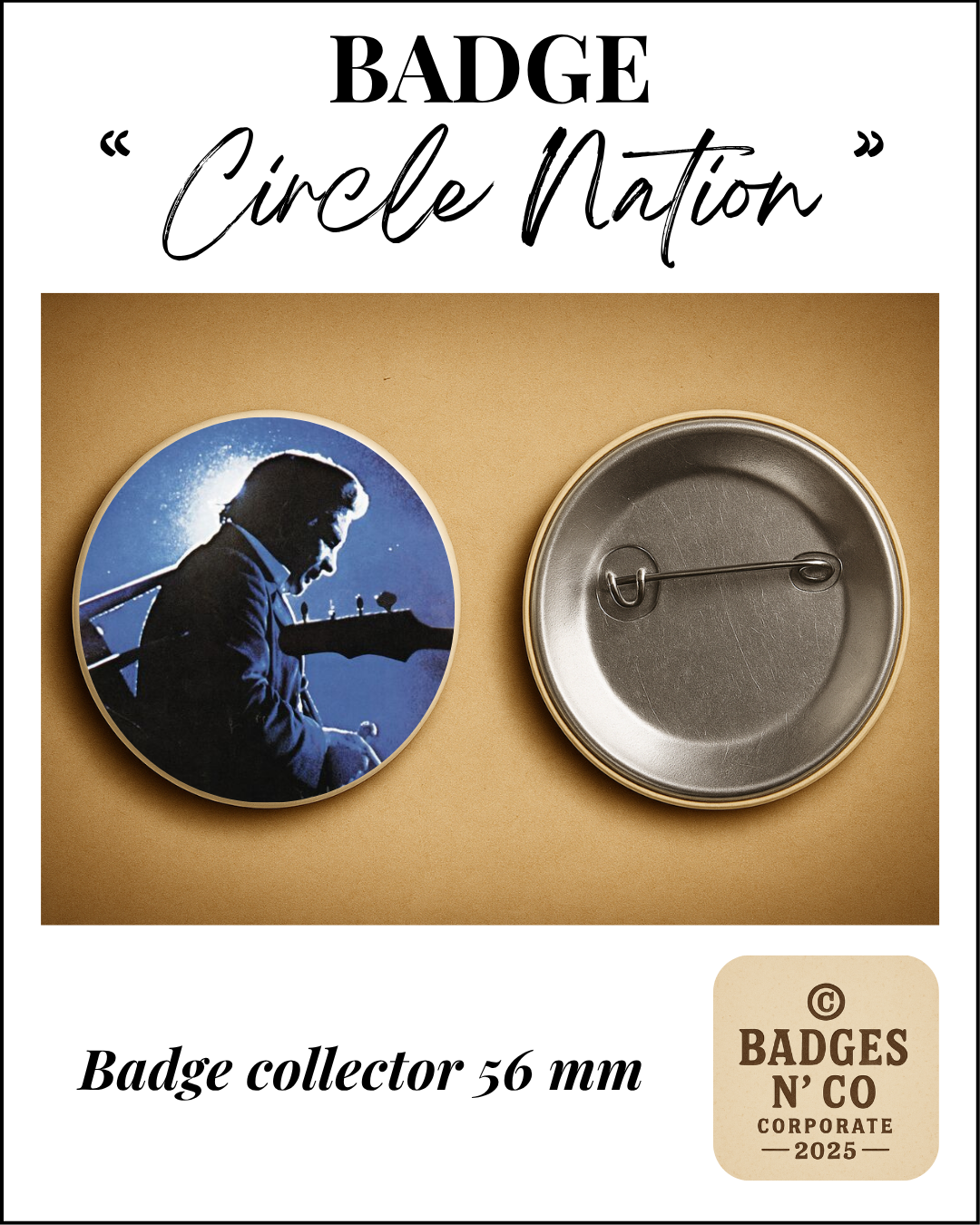 🎯 Badge 56 mm - Johnny Cash - At San Quentin