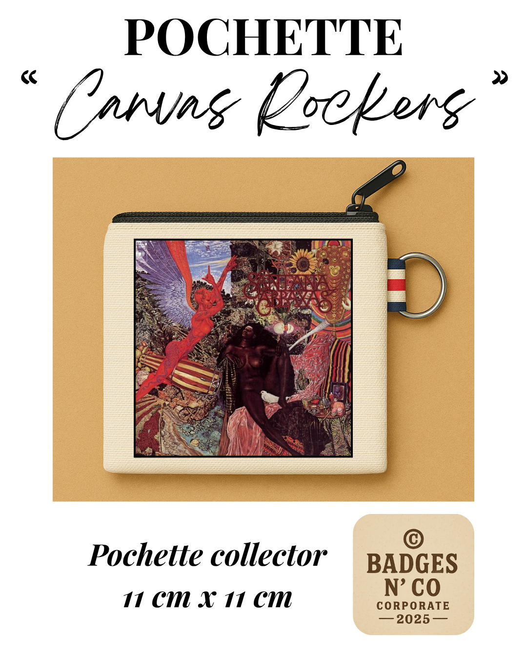 Carlos Santana – Pochette 11x11 cm – Canvas Rockers Collection