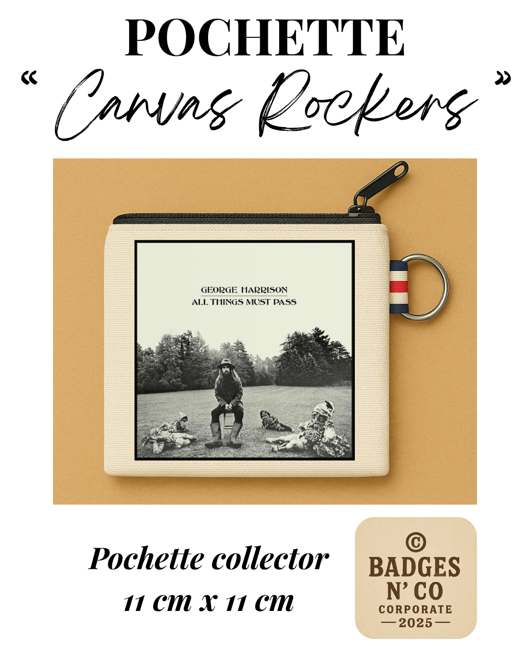 George Harrison – Pochette 11x11 cm – Canvas Rockers Collection