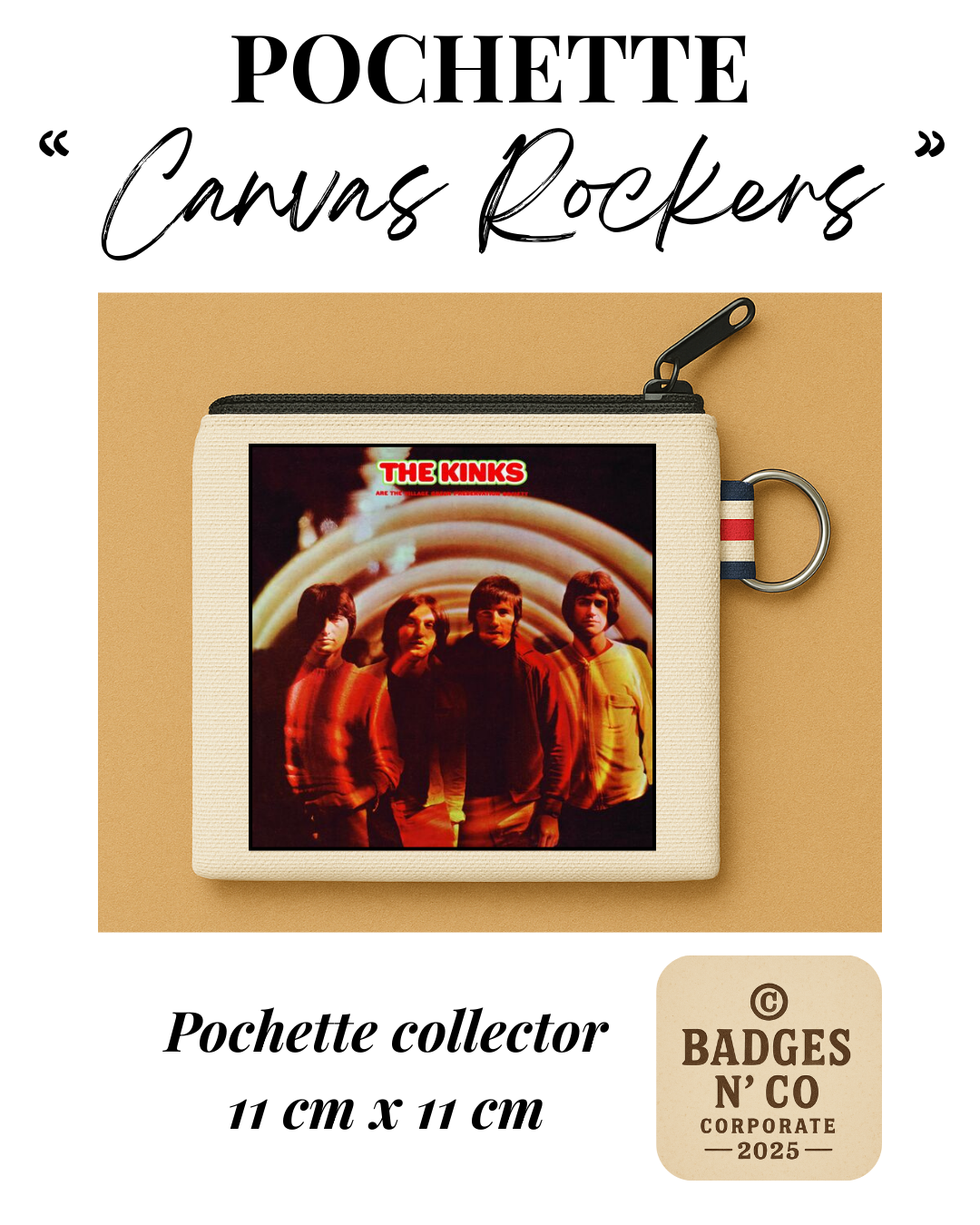 💿 Pochette 11x11 cm 100 % coton - The Kinks - Are the Village Green Preservation Society