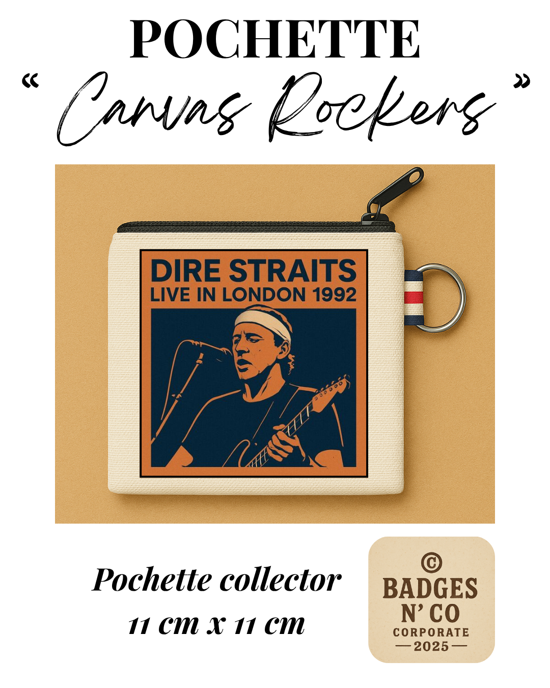 Dire Straits – Pochette 11x11 cm – Canvas Rockers Collection