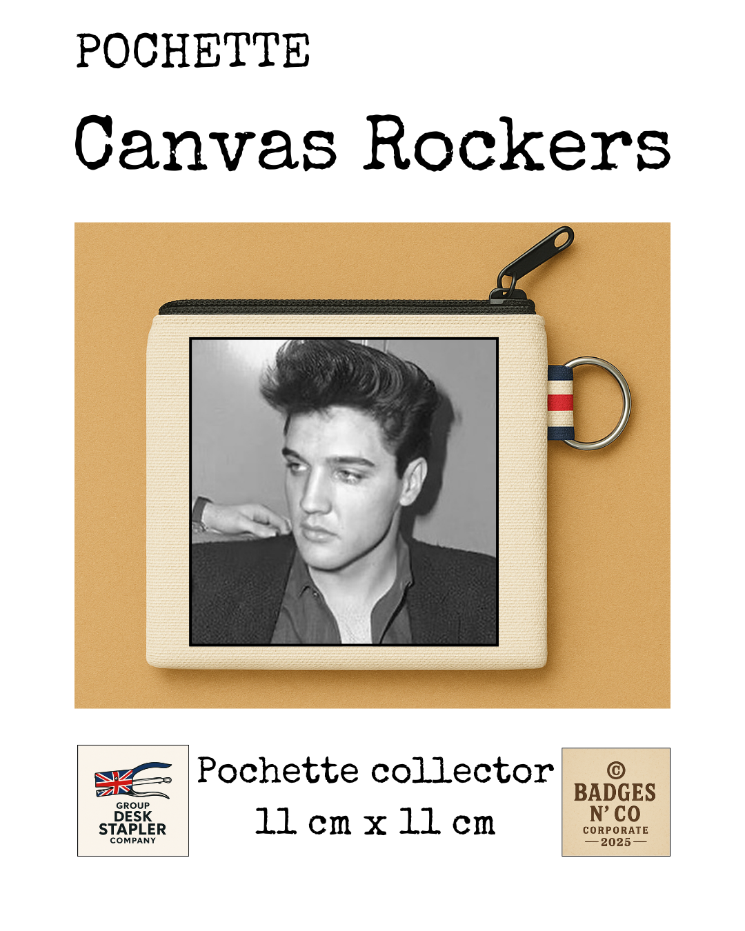 Elvis Presley – Pochette 11x11 cm – Canvas Rockers Collection