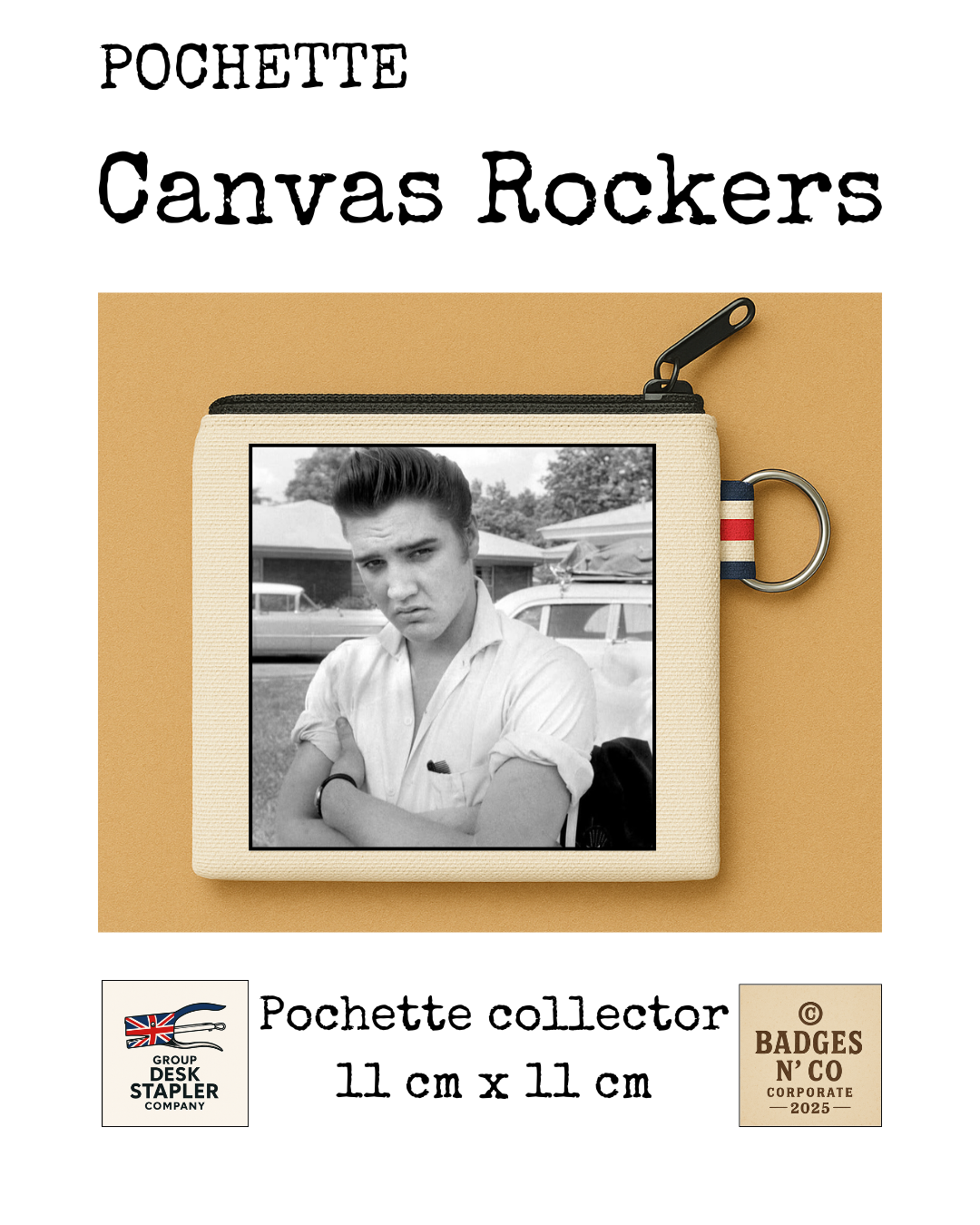 Elvis Presley – Pochette 11x11 cm – Canvas Rockers Collection