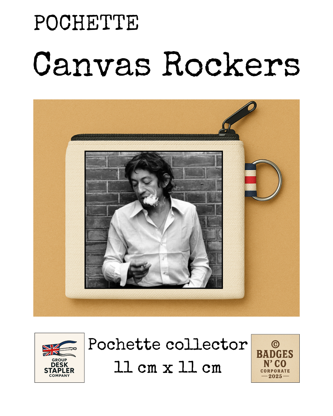 Serge Gainsbourg – Pochette 11x11 cm – Canvas Rockers Collection