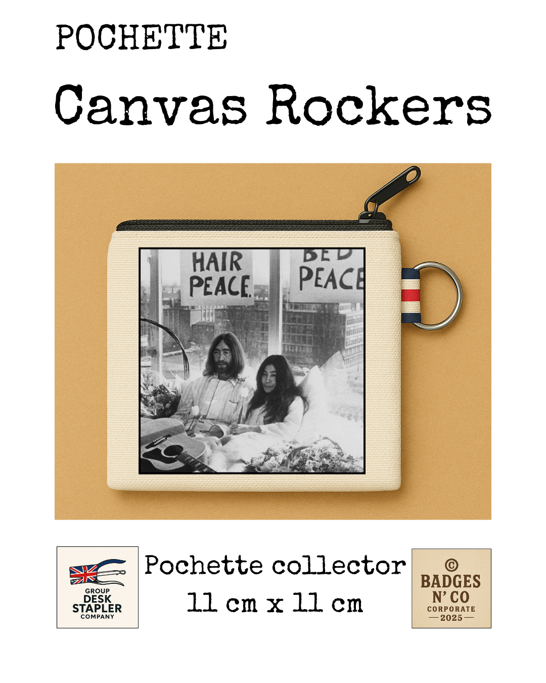 John Lennon & Yoko Ono – Pochette 11x11 cm – Canvas Rockers Collection