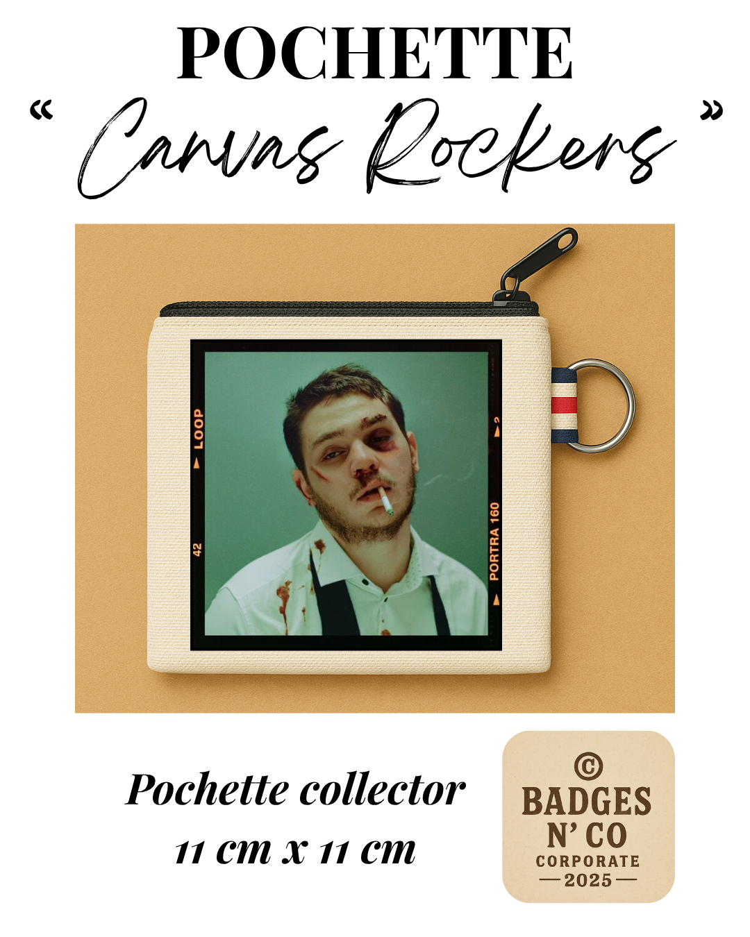 Jean – Pochette 11x11 cm – Canvas Rockers Collection