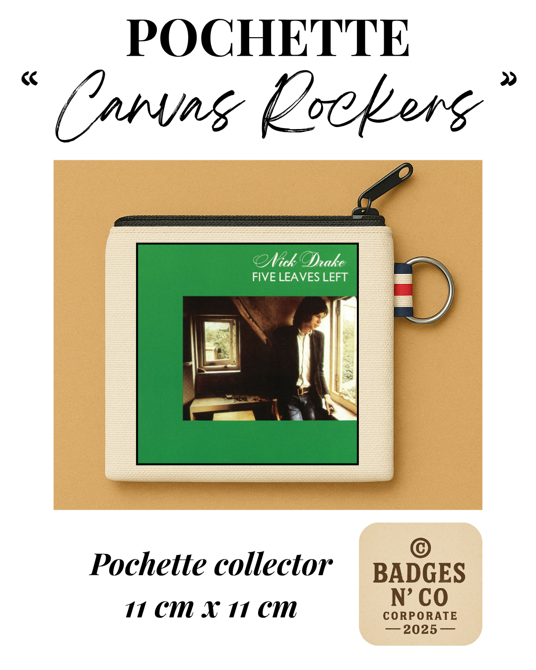 Nick Drake – Pochette 11x11 cm – Canvas Rockers Collection