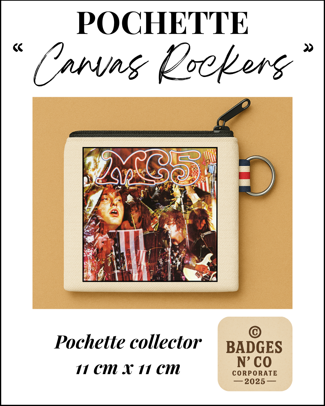 💿 Pochette 11x11 cm 100 % coton - MC5 - Kick Out the Jams