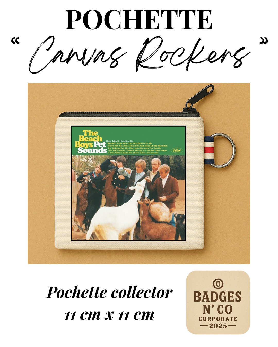 The Beach Boys – Pochette 11x11 cm – Canvas Rockers Collection