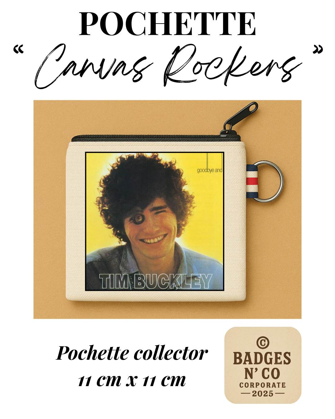 💿 Pochette 11x11 cm 100 % coton - Tim Buckley - Goodbye and Hello