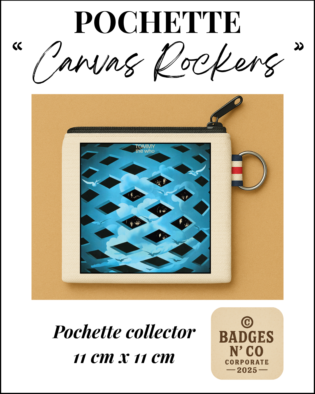 💿 Pochette 11x11 cm 100 % coton - The Who - Tommy