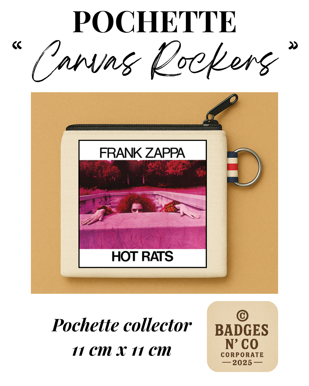 Frank Zappa – Pochette 11x11 cm – Canvas Rockers Collection