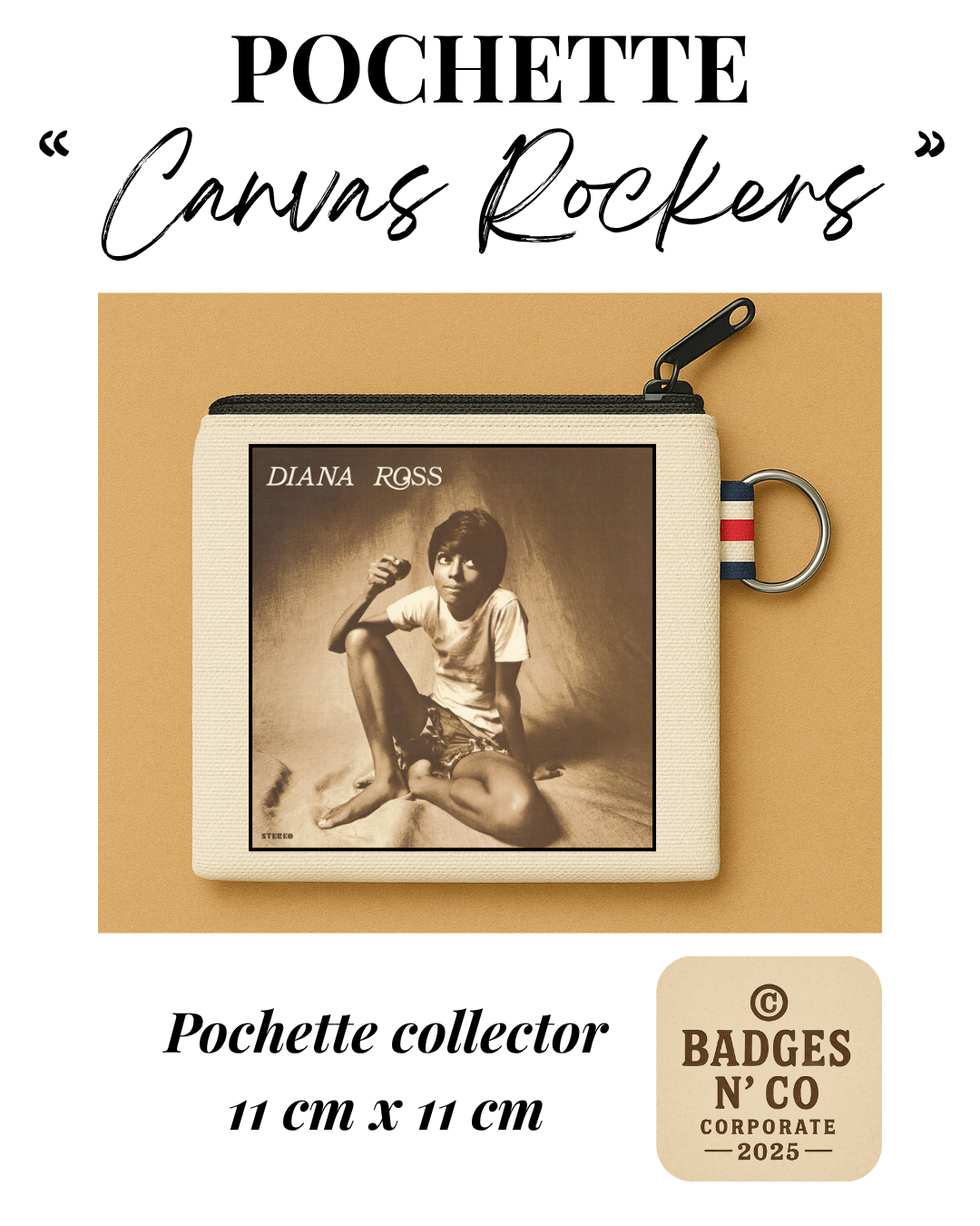 Diana Ross – Pochette 11x11 cm – Canvas Rockers Collection