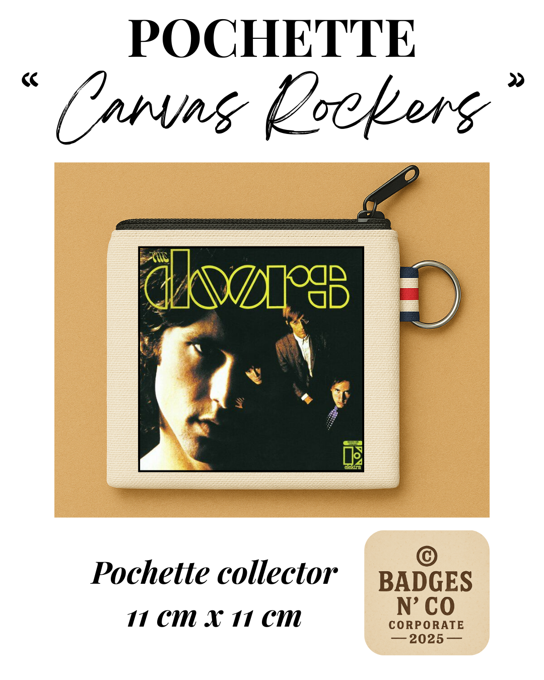 The Doors – The Doors – Pochette 11x11 cm – Canvas Rockers Collection