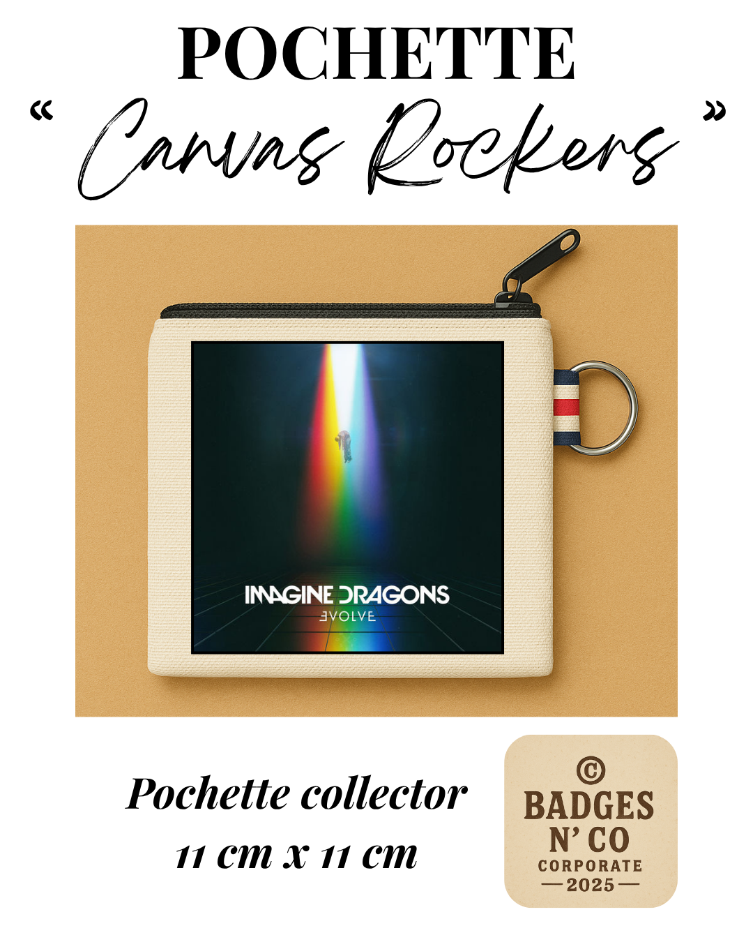 Imagine Dragons – Pochette 11x11 cm – Canvas Rockers Collection