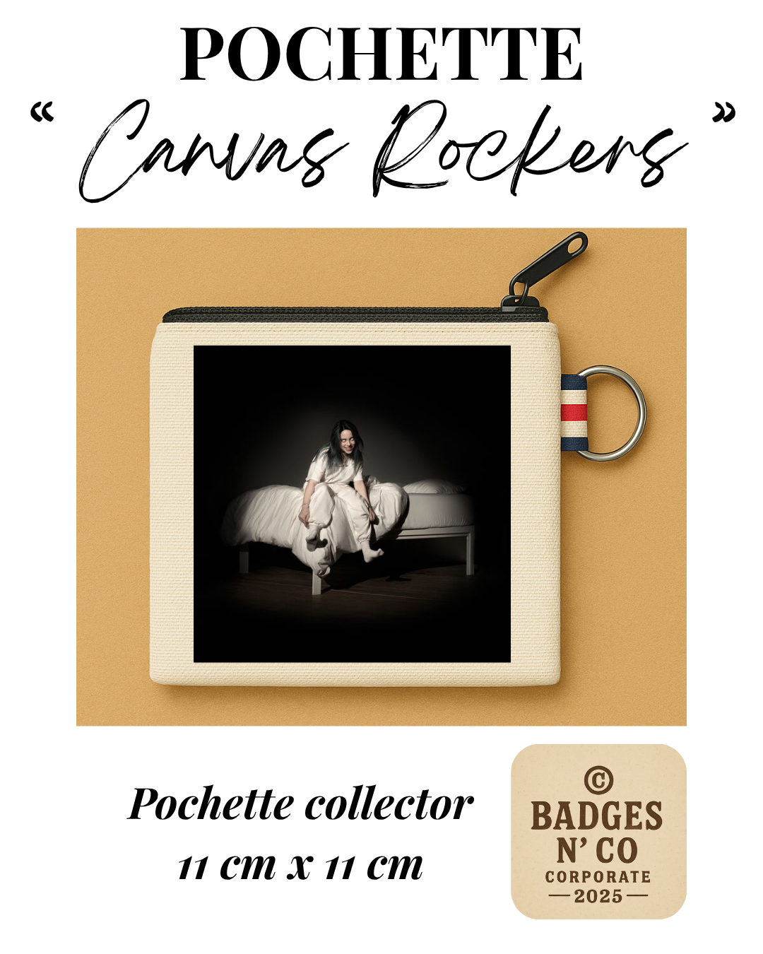 Billie Eilish – Pochette 11x11 cm – Canvas Rockers Collection