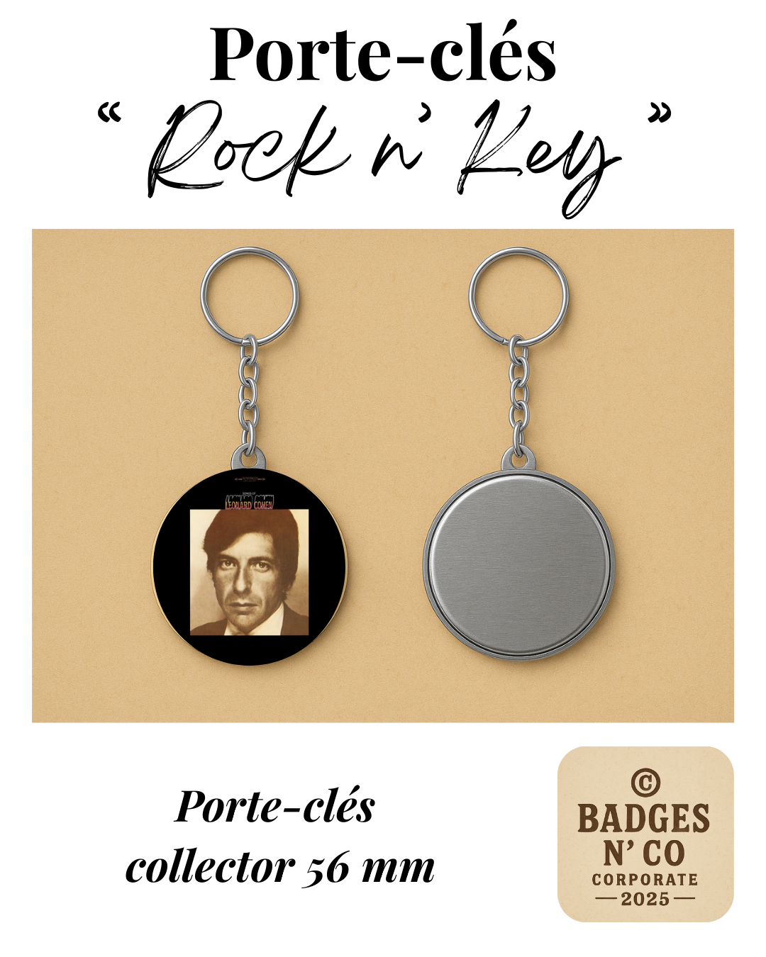 🔑 Porte-clés - Leonard Cohen - Songs of Leonard Cohen